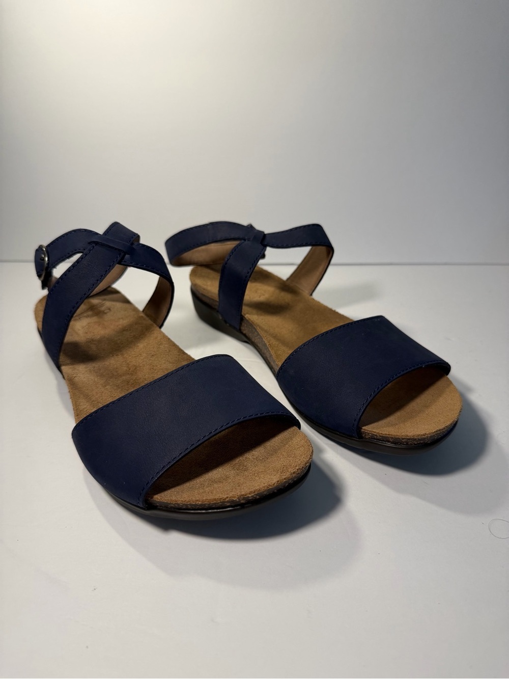 Dansko Navy Blue Leather Ankle Strap Sandals Size 36